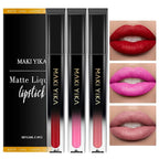 MAKI YIKA 3Pc Matte Lipstick Makeup, Red Pink Nude Lipstick For Women Long Lasting Smudge Proof Non Transfer Lip Makeup Cruelty Free |Red/Pink/Nude