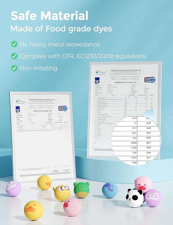 Momcozy 14-Pack Animal Bath Bombs with Essential Oil, Ideal Christmas Gift for Happy Educational & Fun Bath Time, Bath Bombs Kit with 7 Cute Animal Shapes, Ideal Gifts for Kids Girls Boys Toddler