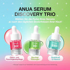 Anua Serum Discovery Trio, Mini Face Serum Travel Size Kit with Hyaluronic Acid, Niacinamide & Azelaic Acid, Hydrating Soothing Gift Set for Women, Korean Skincare Set -10ml/0.33fl.oz × 3EA