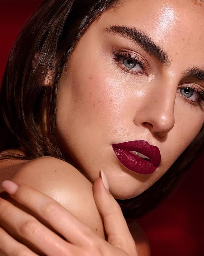 MAKI YIKA 2Pcs Matte Liquid Lipstick Set MVP Red Burgundy Lipstick Long Lasting Smudgeproof Transfer Proof Lip Makeup, Burgundy/MVPRed