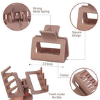 2 Inch Medium Hair Claw Clips 12 Pcs Square Hair Clips for Thin Hair Matte Nonslip Acrylic Banana Jaw Clips Bulk Hair Accessories for women and Girls - Multicolor