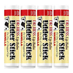 Dr. Hess Original Udder Stick SPF Lip Balm, Soothing Moisturizer Sun Screen Balm for Dry Lips with Jojoba, Beeswax & Shea Butter, Total Lip Care, Hydration & Repair, Vanilla Flavor, 4 Pack