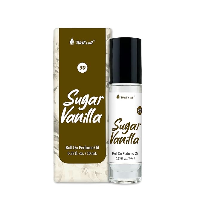 Well's Oil Roll-On Perfume Oil (Sugar Vanilla) | Oil-Based Fragrance | Long-Lasting Wear | Paraben-Free | 0.33 fl oz / 10 ml