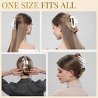 White Hair Clips for Women - 8 Pack 4.3 Inch Large Matte Banana Claw Clips for Women Thin Thick Curly Hair, Big Strong Hold jaw