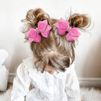 4" Sparkly Glitter Sequin Ribbon Hair Bow Clips,Pearl Wedding Boutique Alligator Barrettes Pins for Teens Toddler,Cheerleader Girls Kids Birthday Party Dress Decor Accessory (Pink)