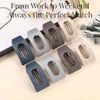 8 Pack Dark Neutral Flat Hair Clips for Women – Large Matte No-Slip Rectangle Claw Clips Thick & Thin Hair in Deep Brown, Navy, and Grey, Strong Hold Square Hair Accessories