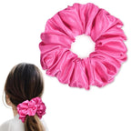 CEELGON Hot Pink Big Satin Scrunchie6.5 Inches Jumbo Scrunchies Silky Hair Ties Oversized Ponytail Holderfor Thick Curly Hair Extra Large Hair Accessories for Women (Hot Pink)