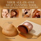 Self Tanner Brush – Extra Large Kabuki Applicator for Self Tanning, Sunless Tanning & Body Foundation | Streak-Free Arc Design for Flawless Full Coverage on Legs, Arms, Back, Chest, Face & Feet