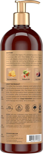 SheaMoisture Intensive Hydration Shampoo Manuka Honey & Mafura Oil, For Extra Dry, Damaged Hair, Sulfate-Free, 24 oz