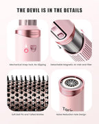 8-in-1 Professional Hot Air Styler&Hair Dryer Brush, Powerful Multi-Styler with Auto-Wrap Curler with Storage Case, Fast Drying Curling Straightening Volumizing Without Heat Damage(Pink)
