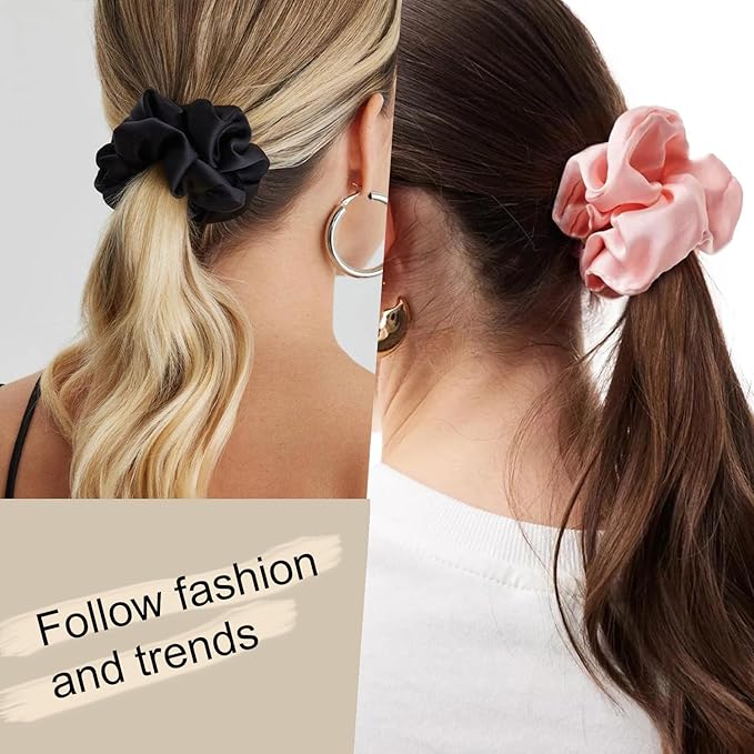 Hair Scrunchies for Women - Hair Ties No Damage Both for Thick Hair or Thin Hair Curl Hair No Crease Scrunchies Ponytail Holder No Hurt Your Hair