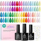 beetles Gel Nail Polish Set - 40 Pcs 36 Colors Nail Polish Kit Pink Red Green Blue Color Gel with Base&Glossy Matte Top Coat UV LED Petal Symphony Collection Nail Art Christmas Gifts for Women