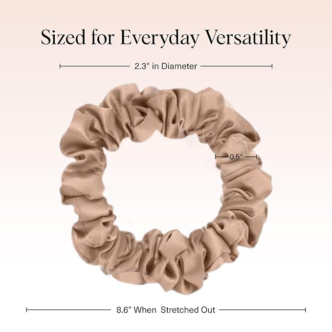 Kitsch Ultra-Petite Satin Scrunchies for Women - Softer Than Silk Scrunchies | Hair Ties No Damage for Frizz-Free Sleep | Perfect for Day or Night | Ideal Gifts for Women - Eucalyptus, 6 pcs