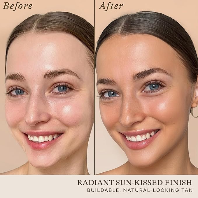 Self Tanning Drops for Face - USA Made with Organic & Natural Ingredients, Bronzing Face Tanning Drops with Aloe Vera, Non Toxic Self Tanner for Sunless Fake Tan & Natural Glow, Cruelty & Toxin Free