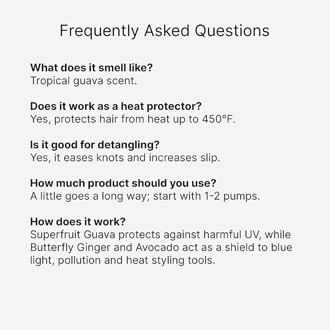 Ceremonia Guava Rescue Spray Superfruit Guava Detangler with UV & Heat Protection, 6.7 Fl Oz | 200 mL