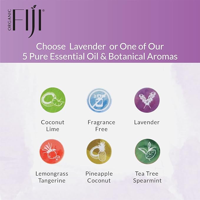 Organic Fiji Raw Cold Pressed Coconut Oil for Hair, Skin, Face & Body | Relaxing Massage Oil | Lavender,12 oz for Women Men & Baby