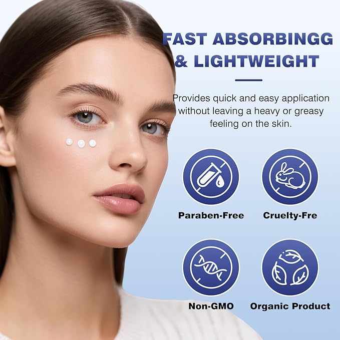 Caffeine Eye Cream, Under Eye Cream for Dark Circles and Puffiness, 5 in 1 with Retinol Niacinamide Hyaluronic Acid& Peptides - Eye Cream Anti Aging for Reduce Wrinkles, Puffiness and Bags Under Eyes