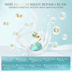 Restorative Night Cream for Face — Overnight Repair with Ceramides, Collagen Peptides & Hyaluronic Acid, Deep Hydration, Non-Greasy Texture, Sensitive-Skin Friendly, 2.12 fl oz