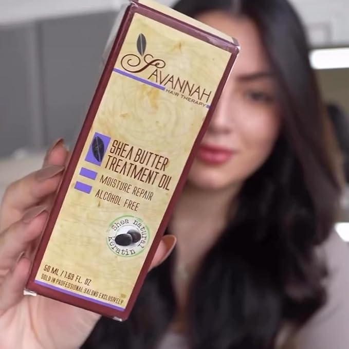 Savannah Hair Therapy Hair Oil with Shea Butter & Keratin- Restore, Revive, Nourish for Dry, Damaged & Color Treated Hair, 3.38 Fl Oz/100 ml