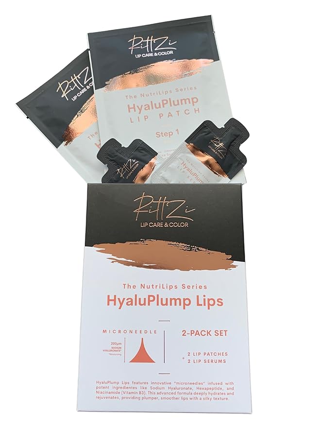 HyaluPlump Lips 2-PACK SET – Innovative Two-Step Lip Care System for Hydrated, Plump Lips Featuring Sodium Hyaluronate, Peptides, and Niacinamide