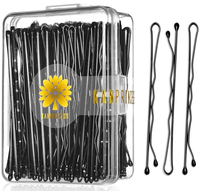 100PCS 2.4Inch Bobby Pins Black,Pain-Free Bobby Pins for All Hair Types,Hair Pins for Women Girls,Hairpins for Buns with Box(Black)