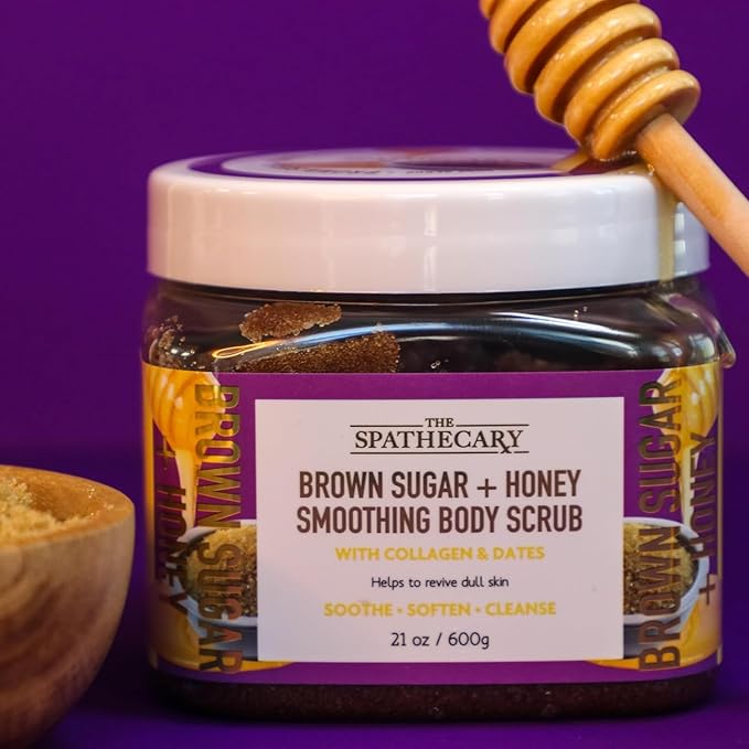 Body Scrub, Exfoliating-Nourishing-Refreshing-Smoothing Body Care 21 oz. (21 oz, Brown Sugar + Honey)