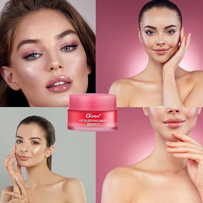 MEICOLY Nourish Hydrating Lip Sleeping Mask,Lip Mask Overnight,Intense Hydration Night Sleep Lip Mask,Lip Balm for Restore,Hydrate Dry Chapped Lips,Berry,0.7oz