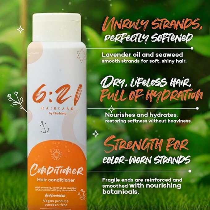 621 by Kika Nieto Coconut Oil Conditioner, Detangler & Anti-Frizz Treatment for Thinning, Damaged or Color-Treated Hair, Deep Conditioning Formula, 16 oz