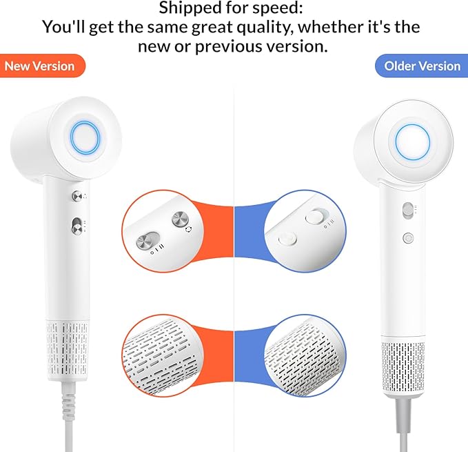 Hair Dryer, Travel Small Hair Dryer with Diffuser,High Speed Brushless Fast Drying Blow Dryer,Low Noise/Compact/Mini Design Hairdryer for Women,Men - No Heat Damage