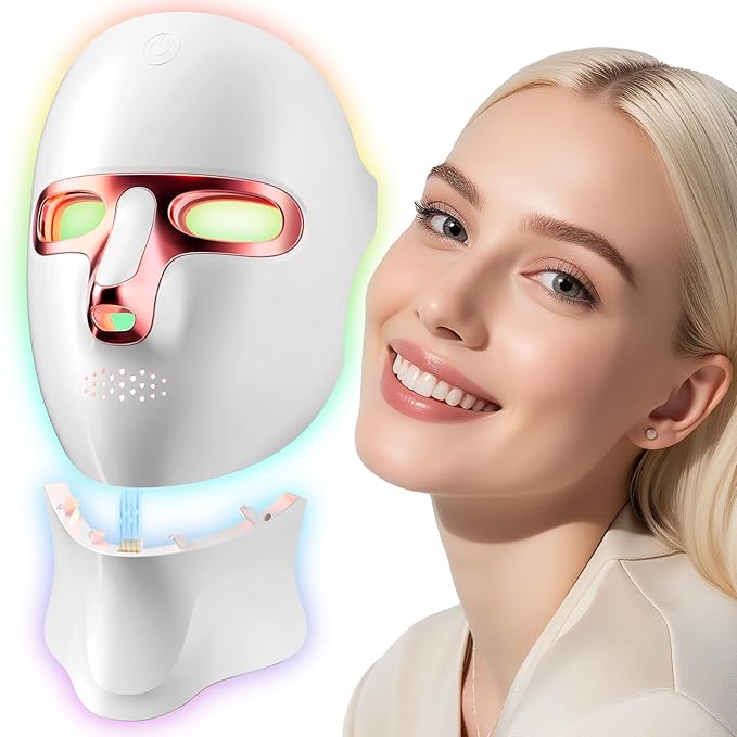 Red Light Therapy Mask for Face,Cordless LED Face Mask Light Therapy,USB C Rechargeable,Infrared Lights Masks for Home Working Travel Yoga Sleep
