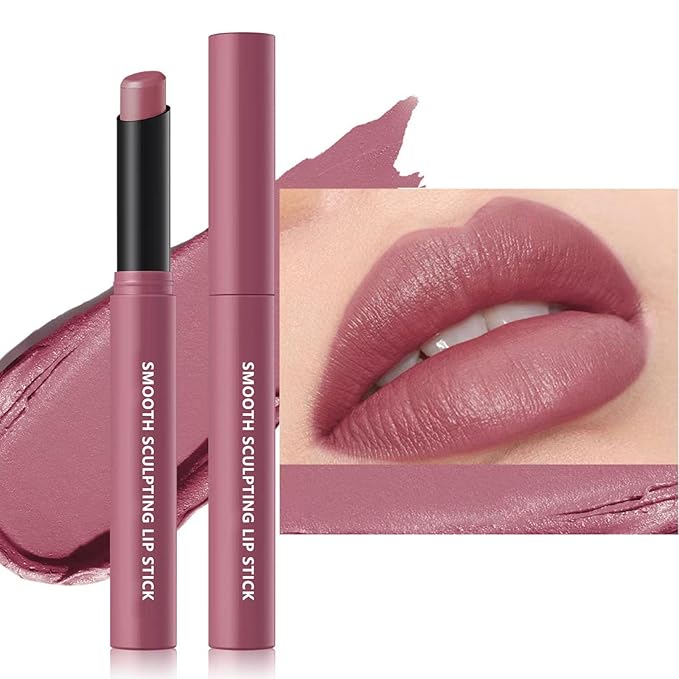 Matte Lipstick For Women Girls 24Hr Wear Waterproof Long Lasting Hypoallergenic Lipsticks - Lightweight Non-Drying, Fade-Resistant Formula 12 Trendy Colors for Daily Use Vegan & Cruelty-Free 08 (08)