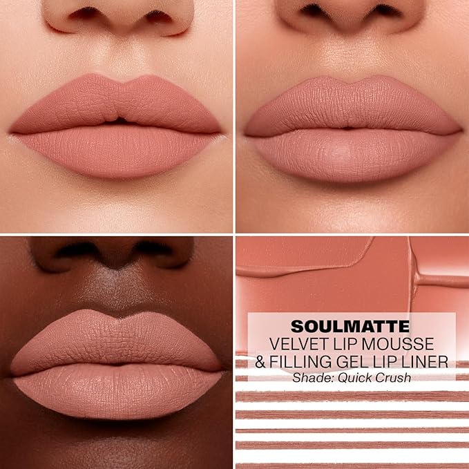 MORPHE Soulmatte Gel Lip Liner - Creamy Lip Pencil with a Matte Formula - Precision Contour Pencil with Sweet Almond & Tea Seed Oil for Long-Lasting Definition - Quick Crush (0.007 oz)