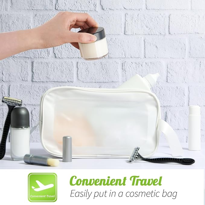 2oz Jars with Lids, HOA Kinh 4 Pack Clear Glass Jars Empty Cosmetic Containers Round Airtight Glass Jar with Inner Liners and black Lids for Storing Lotions, Powders, and Ointmentss