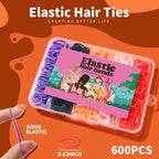 Rubber Bands for Hair, YGDZ 5 Colors 600 PCS Elastic Hair Ties with Organizer Box, Small Hair Bands for Girl, Baby, Hair Accessories for Women, Toddler