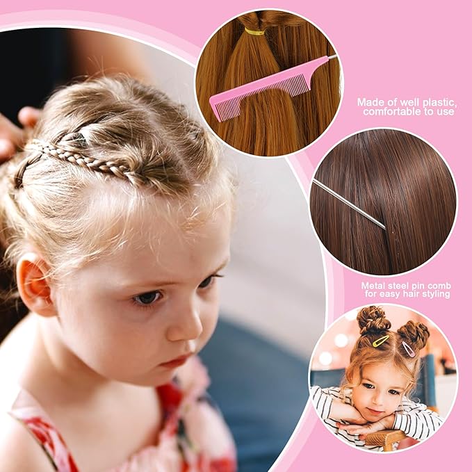 28 Colors Rubber Bands for Hair, 1500 Pcs Elastic Hair Bands Baby Girl Hair Ties Mini Hair Rubber Bands with 4 Hair Styling Tools 10 Hair Clips Hair Accessories for Toddler Baby Girl Kids