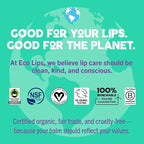 Vegan Lip Balm Sweet Mint by Eco Lips flavor 3 Pack Natural Bee Free with Candelilla Wax, Organic Cocoa Butter, & Coconut Oil Lip Care. 100% Plastic-Free Plant Pod Packaging - Made in USA