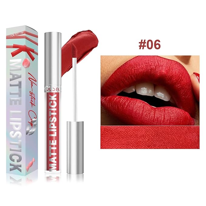 COOL STORY Matte Lip Stain Tint Highly Pigmented Color Long-Lasting Waterproof (06)