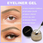 LAVONE Eyeliner Set - Waterproof Makeup Kit with Liquid Eye Liner Pencil, Gel Eyeliner and Angled Eye Liner Brush, Waterproof, Smudge Resistant, Long Lasting Formula - Light Blonde