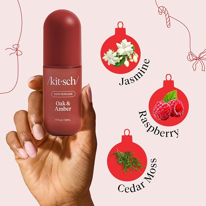 Kitsch Hair Perfume for Women- Warm Sugar and Oak & Amber | Clean, Deodorizing & Patented Odor-Eliminating Technology Hair Spray & Body Mist- Freshen Hair, Pillows | Ideal Gifts for Women - 50mL, 2pcs