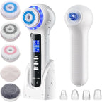Face Scrubber Exfoliator with LCD Screen,Rechargeable Facial Cleansing Brush IPX7 Waterproof 3 in 1 Blackhead Remover Vacuum for Exfoliating,Massaging and Deep Pore Cleansing