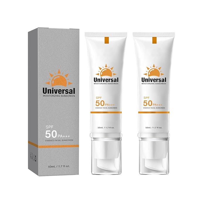Tinted Sunscreen for Face SPF 50,Universal Protector Solar Moisturizing SPF50 PA+++, Travel Size, No Sticky Refreshing Skin Care Solution for All Skin Type (2PC)