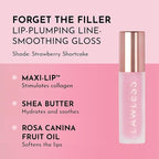 Lawless Forget the Filler Lip Plumping Line Smoothing Gloss - Strawberry Shortcake - Premium Volumizing Lip Gloss with Natural Ingredients Designed to Plump, Firm, and Hydrate Lips 0.11 oz