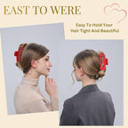 Red Hair Clips for Women - 8 Pack 4.3 Inch Large Hair Claw Clips for Women Thin Thick Curly Hair, Big Matte Banana Clips,Strong Hold jaw clips