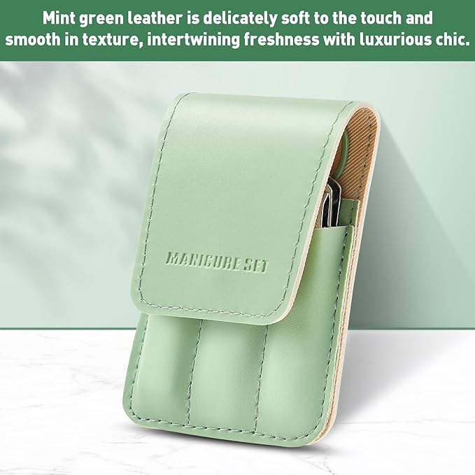Manicure Kit Gifts for Women, Useful Nail Clipper Set, Christmas Small Gifts for Wife, Cute Stocking Stuffers for Teenage Daughter, Exquisite White Elephant Gifts for Adults (green)
