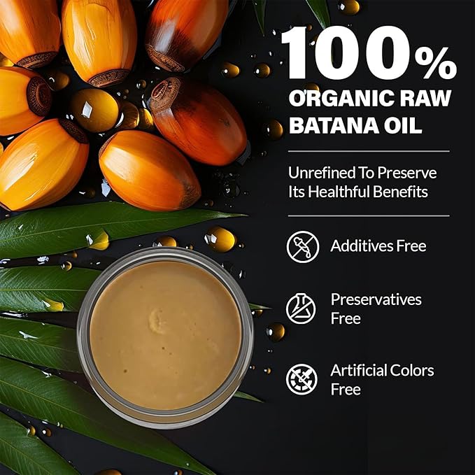 Batana Oil for Hair Growth - 100% Raw & Unrefined, Batana Oil Paste from Honduras for Fight Hair Loss, Reduce Split Ends & Nourish Scalp, for Men & Women - All Hair Types (4.06 Fl Oz)