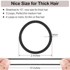 Black Hair Ties No damage 280 Bulk Pack, 4MM Ouchless Elastic Hair Bands for Women's Hair Elastic Ponytail Holders for Ponytails, Thick, Medium, Thin, Fine & Short Hair