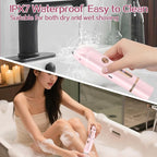 2 in 1 Bikini Trimmer for Women, Dual Head Electric Shaver with LED Display, IPX7 Waterproof Body Pubic Hair Trimmer Rechargeable Womens Electric Razor for Armpit Leg Body Facial Wet & Dry Use