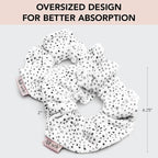 Kitsch Microfiber Hair Towel Scrunchies - Soft and Highly Absorbent Microfiber Scrunchie for Women | Reduces Heat Drying Time | Ideal Gifts for Women - 2pcs (Micro Dot Design)