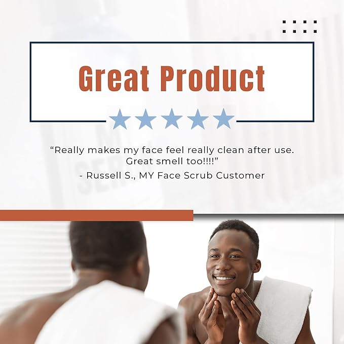 Evan Alexander Grooming MY Face Scrub - Exfoliating Men's Face Scrub - Helps Against Skin Irritation All-Natural Exfoliator Scrubs with Pumice, Bentonite Clay and Kaolin Clay - 4 oz