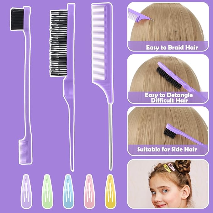 36 Colors Hair Rubber Bands for Hair, 2500 Pcs Elastic Hair Bands with 11 Hair Styling Tools, Colorful Elastic Hair Ties Toddler Hair Accessories for Girls Kids Christmas Gifts for Girls